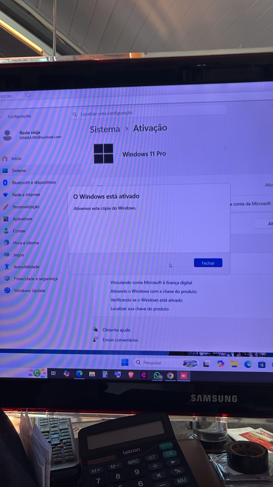 Foto enviada na avaliação