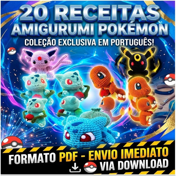 20 Receitas Amigurumi Pokémon – Coleção Exclusiva em Português!