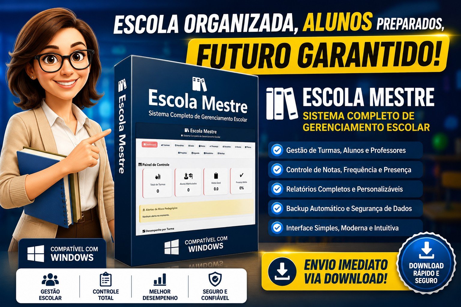 Escola Mestre — Sistema Completo de Gestão Pedagógica para Windows