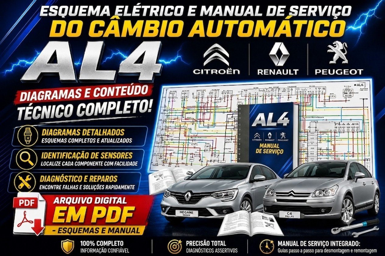 Esquema Elétrico + Manual de Serviço Câmbio Automático AL4 (Completo em PDF)
