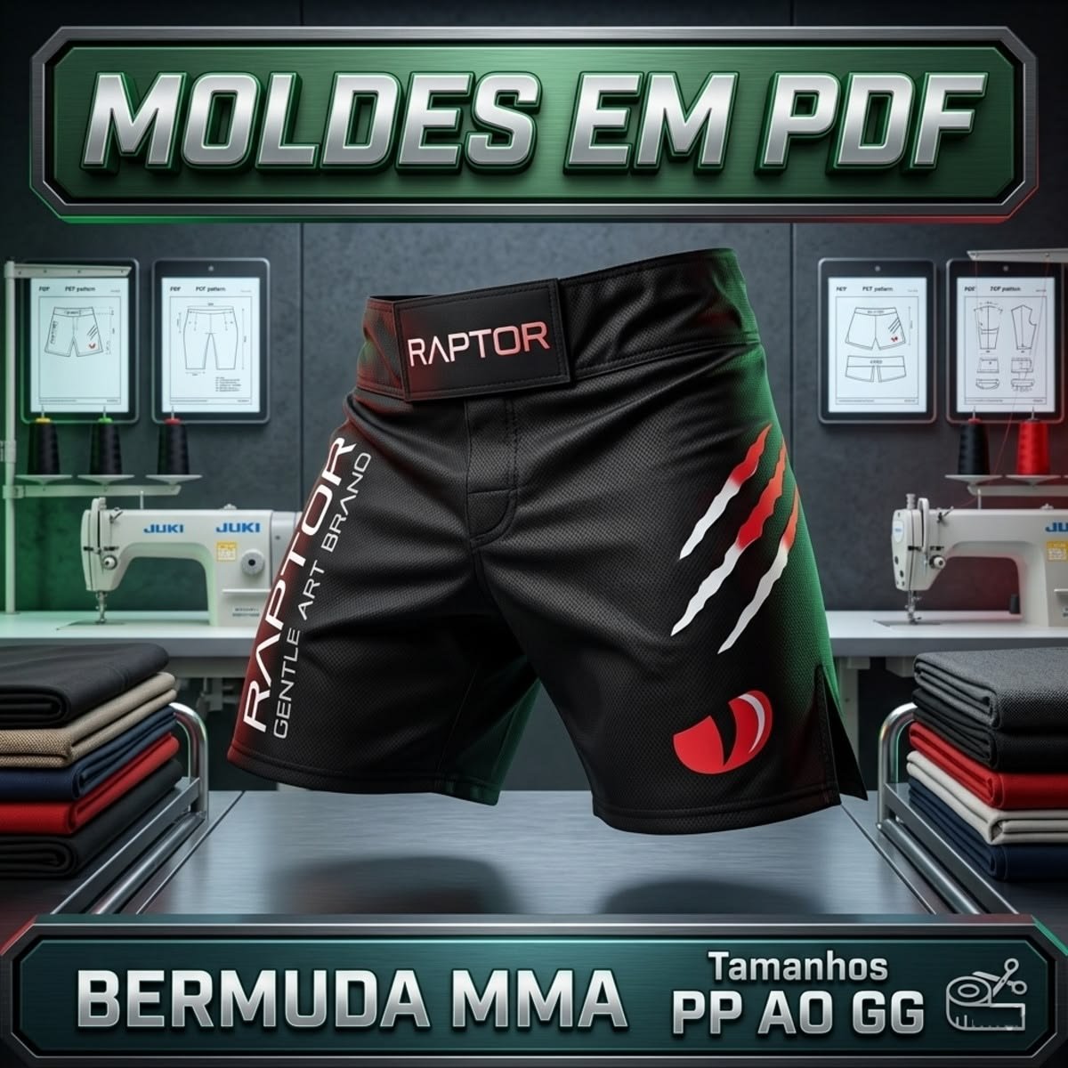 Molde Digital Bermuda MMA Masculina (P ao GG)