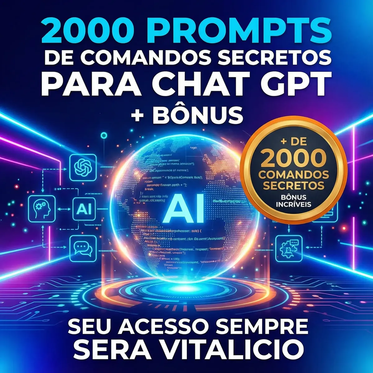 Pack 100 Prompt De Comandos Secretos Para Chat Gpt + Bônus
