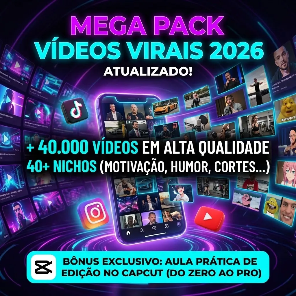 Pack Cortes Com Mais De +40.000 Vídeos Virais Editáveis 2026