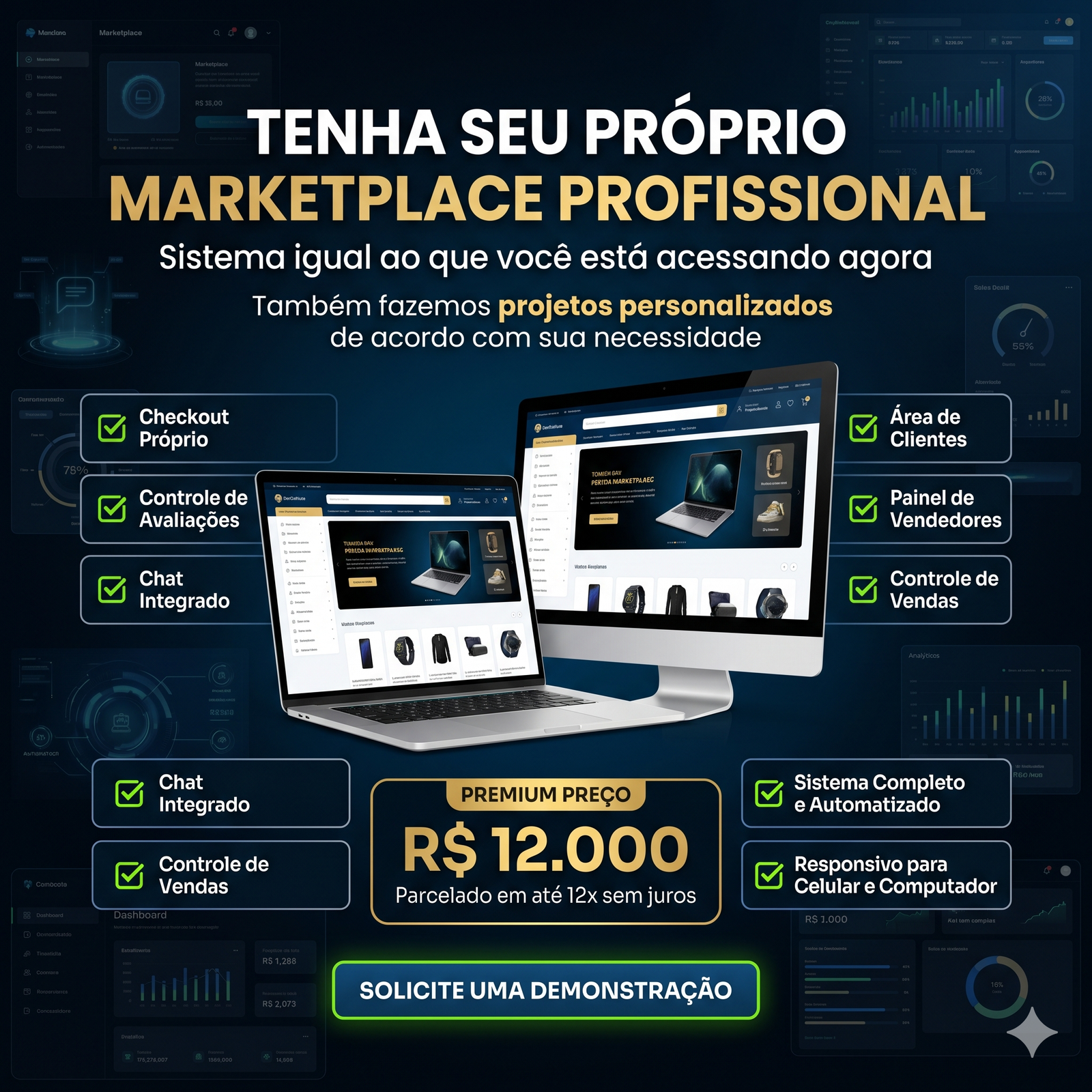 🚀 Seu Próprio Marketplace Profissional Completo e Automatizado