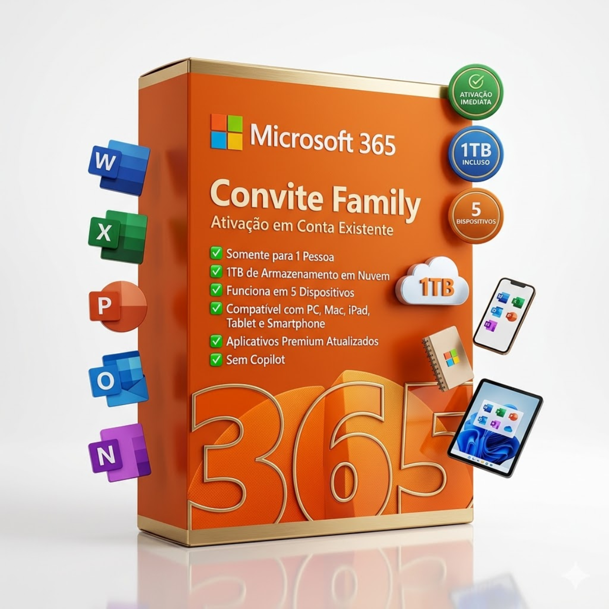 Microsoft Office 365 1TB OneDrive (Convite Family) Original